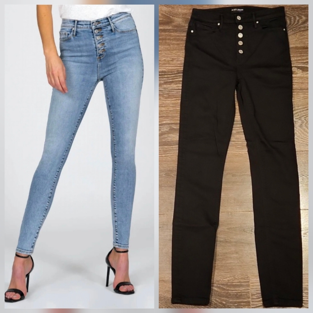 ❤ BLACK ORCHID CHRISTIE HIGH RISE SO BLACK SKINNY JEANS, 2 (26)